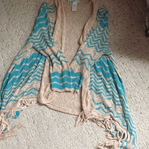 Blue chevron shawl